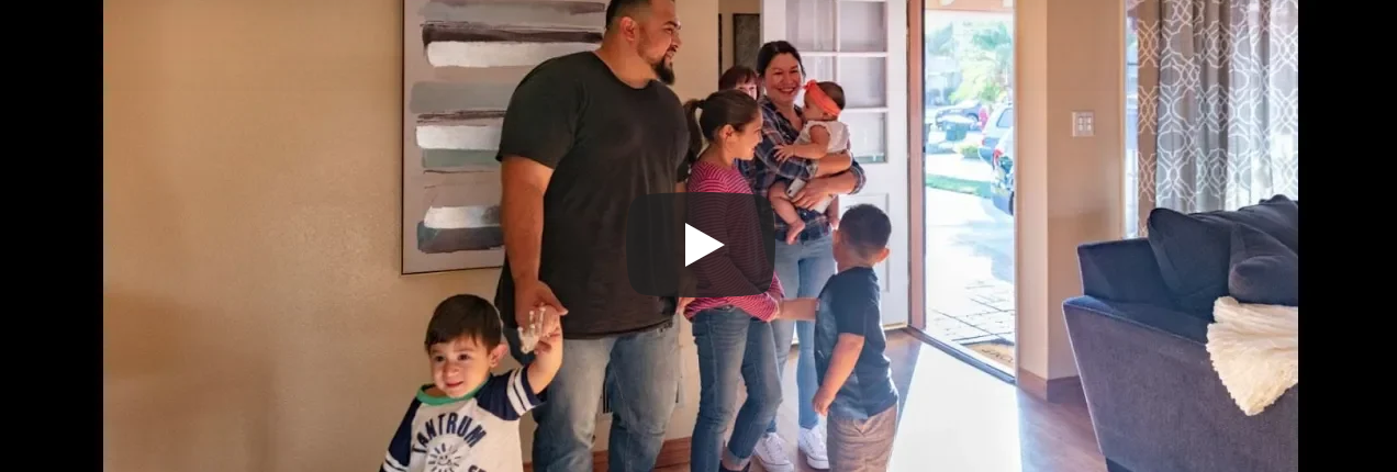 Veteran Juan Celisgonzalez and his family in their newly furnished home
