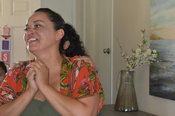 Sergeant First Class Lazaro in her newly furnished home