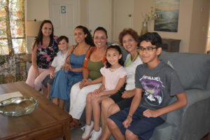 Family in their new home