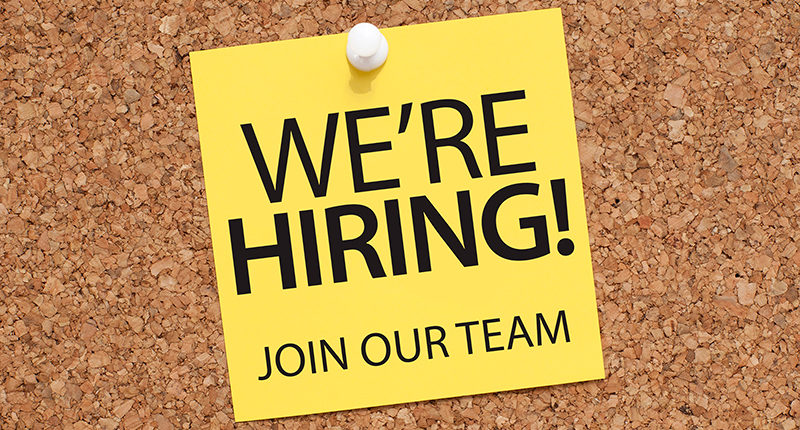 We're Hiring — Join Our Team bulletin board graphic