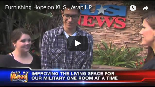 Meet the recipients of Furnishing Hope's 75th installation for our wounded warriors! Our warrior family was interviewed by KUSI San Diego.